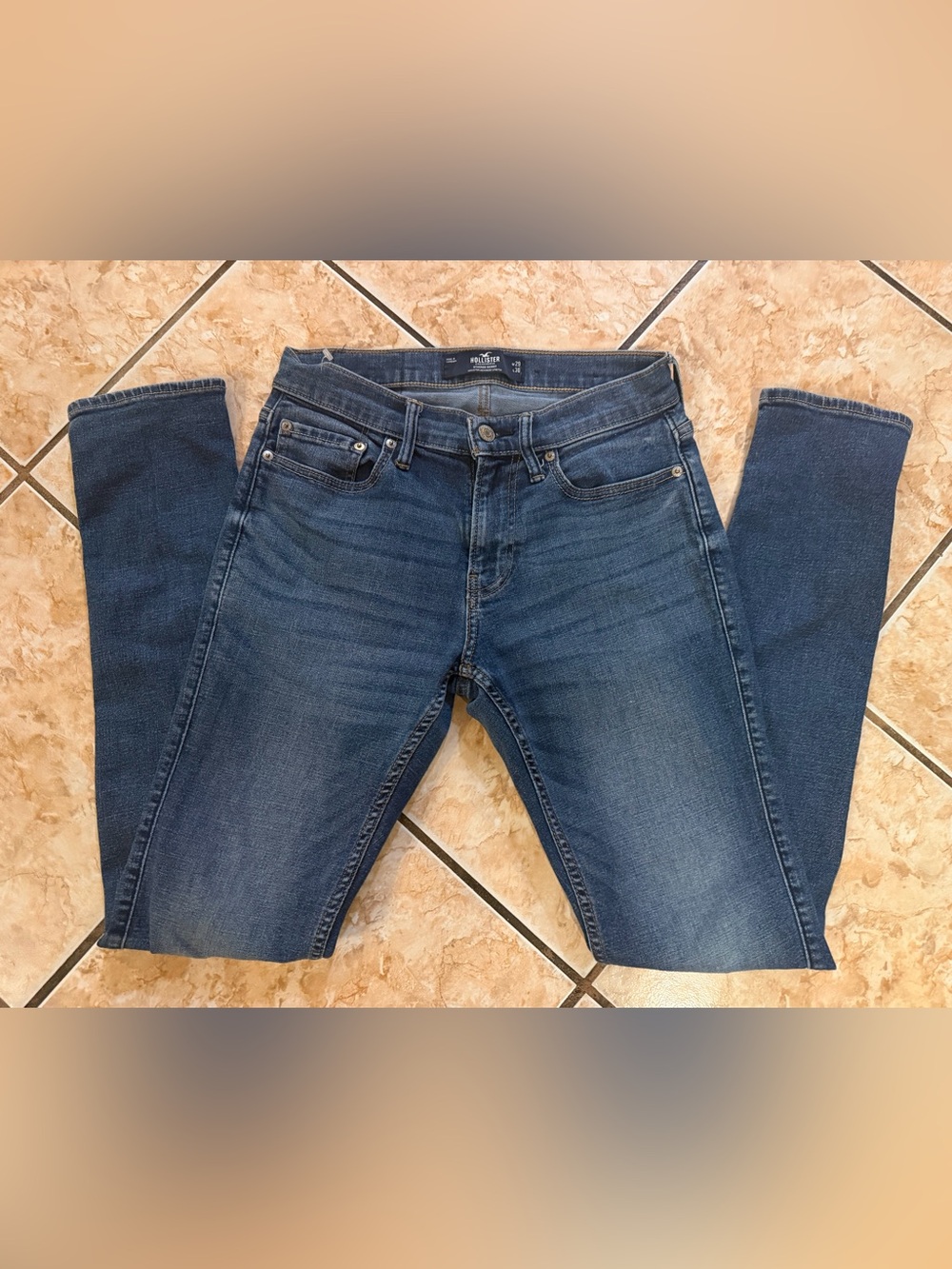 Hollister Women's Dark Blue Stretch Skinny Jeans